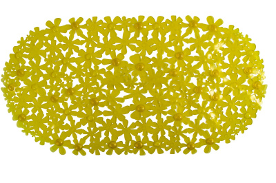 Коврик противоскользящий в ванную "Цветы" 66см*35см, желтый, фас.- 24шт